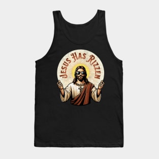 Jesus Has Rizzen - Retro Vintage Risen Christian Faith Funny Tank Top